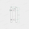 dverné madlo objektové PH70 priame - ø 25mm dĺžka 700mm rozstup 500 mm inox (nerez)