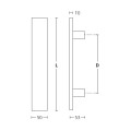dverné madlo Design inox 1147 nerez - 800/600 mm