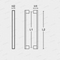 dverné madlo Design alu 989  chróm mat - 800/760 mm