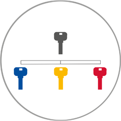 Vložky do dveří dostupné také v Systému univerzálního klíče s centrálními cylindrickými vložkami.